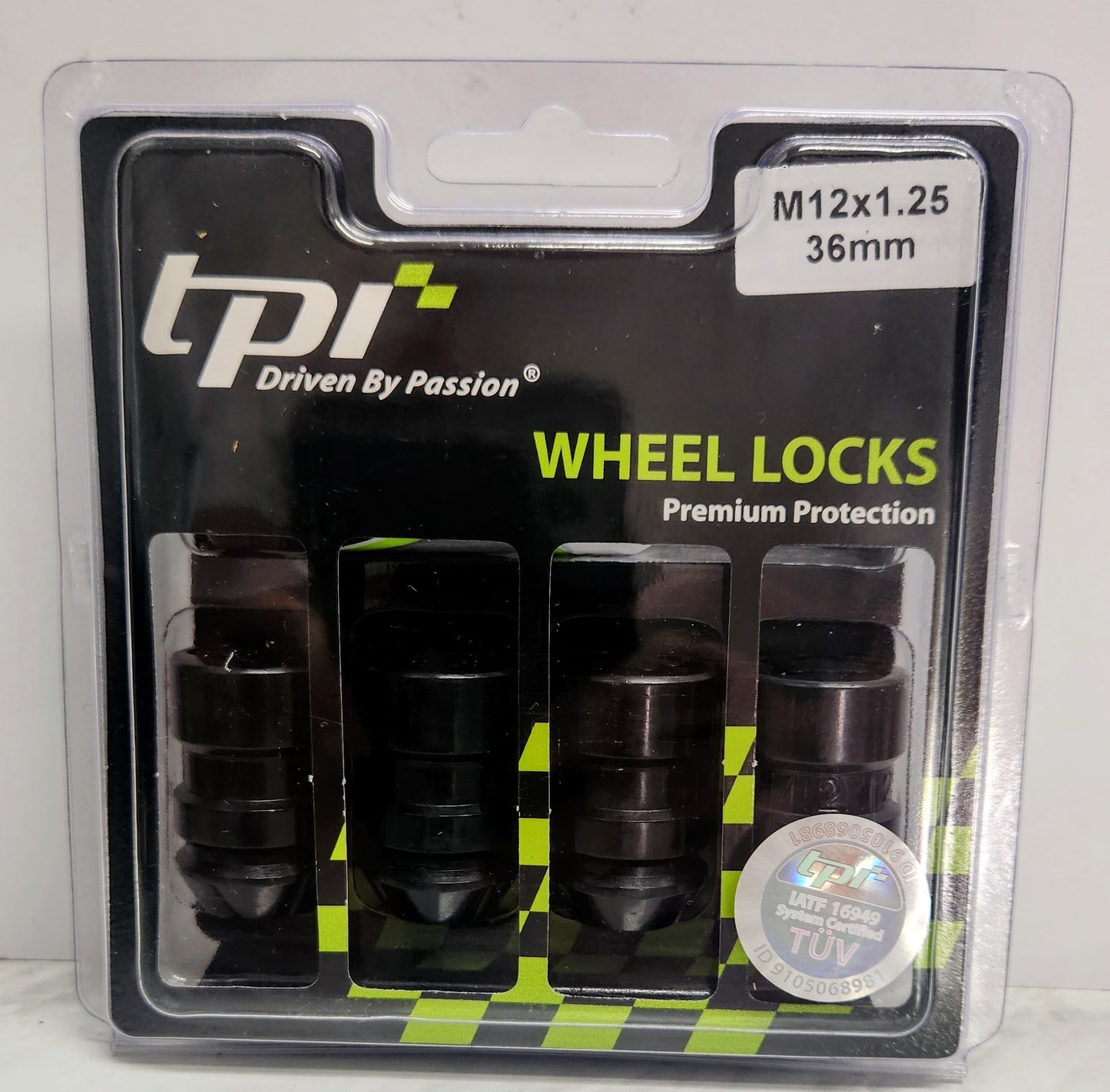 TPI Forged Steel Wheel Lock Nut Set M12x1.5 [Black]