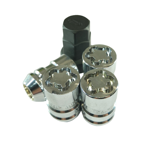 TPI Forged Steel Wheel Lock Nut Set [M12x1.25] CHROME